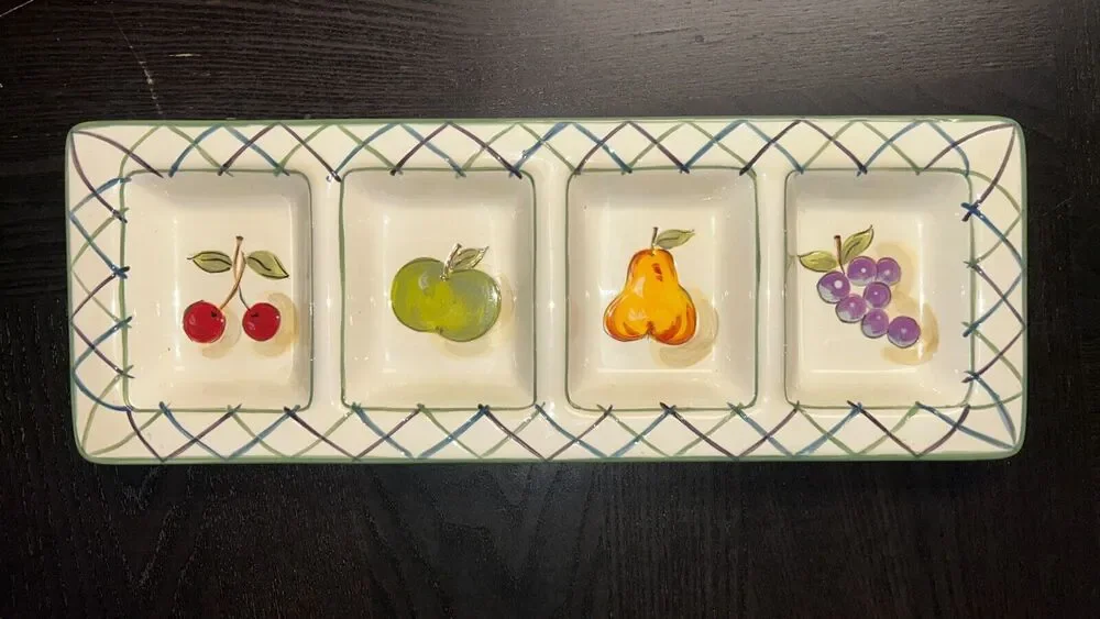 Tabletops Gallery Fruit Lattice Divided Serving tray, 18 3/4
